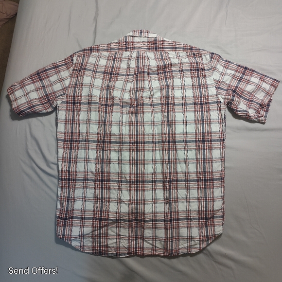 RALPH LAUREN BLUE LABEL Mens BLAIRE White,Blue Red Windowpane Med Short sleeve - Picture 6 of 6